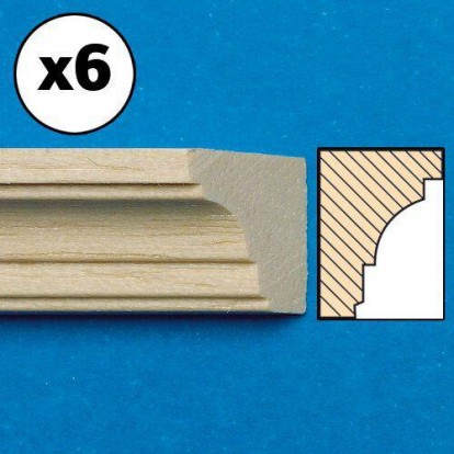 Unvarnished Lightwood Cornice, 6 pieces