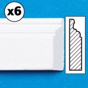 White Painted Skirting Board, 6 pieces 7172