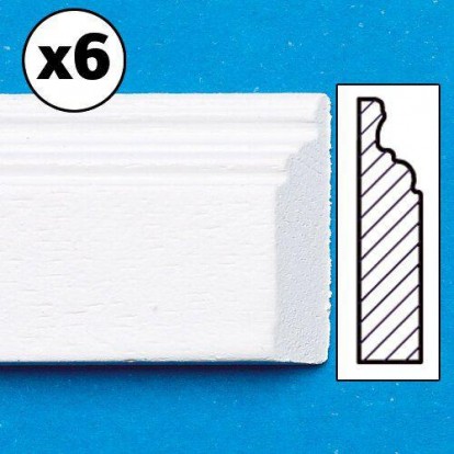 White Painted Skirting Board, 6 pieces 7172