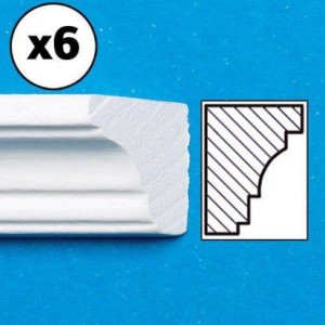 White Painted Cornice, 6 pcs 7175