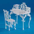 Desk and Chair White Wire vfDesk and Chair