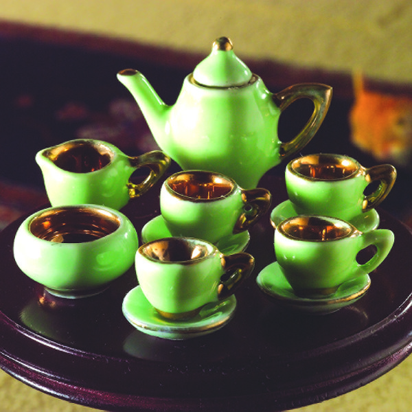 3014 Green China tea set