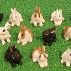 Miniature Bunny Rabbits For Fairy Gardens 1:12 scale