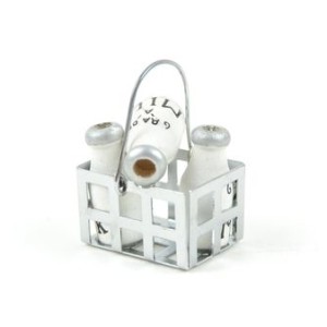 Four Milk Bottles & Crate 5587