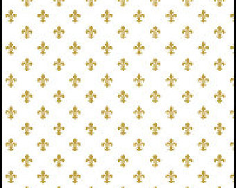 Fleur De Lys Wallpaper Gold & White DHP34