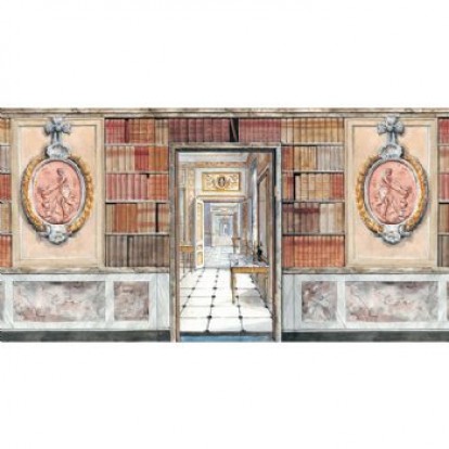 3D Library Paper Door, Books & Plaque DIY262A