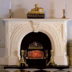 Carved Stone Fireplace 7436