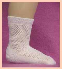 Ribbed Doll Socks in White Diamond design